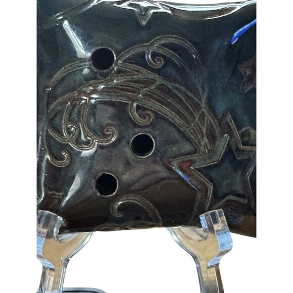 Pillow Plant Black Ceramic Starry Night. Holder Decorative - Picture 2 of 5